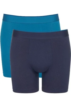 Sloggi Herenslips 2P Men Ever Airy Short CP2 Marine/Blauw katoen Small Heren
