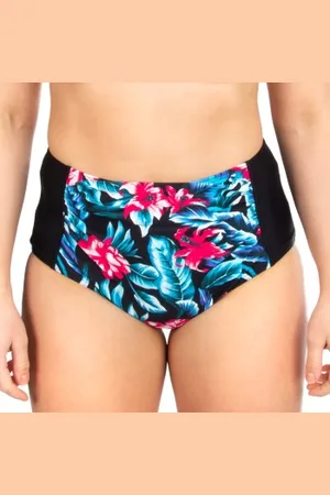Trofé Trofe Tropical High Waist Bikini Brief Zwart gebloemd 46 Dames
