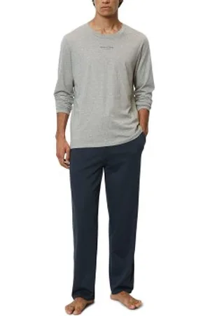 Marc O’ Polo Marc O Polo Men Long Pyjama Set Marine/Grijs katoen Large Heren