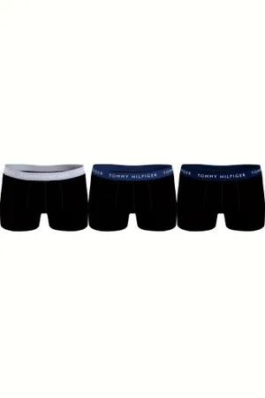 Tommy Hilfiger Herenslips 3P Logo Essential Trunks Zwart Medium Heren