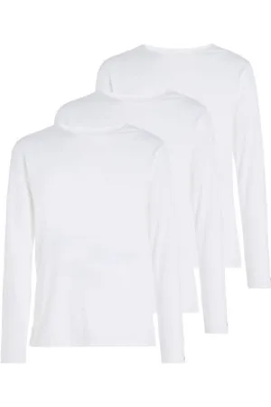 Tommy Hilfiger 3P Premium Essentials Long Sleeve Wit katoen Small Heren