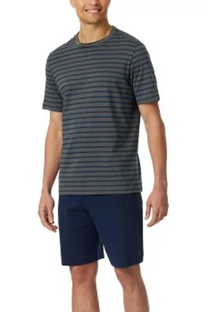 Schiesser Casual Essentials Short Sleeve Pyjama Grijs katoen Small Heren