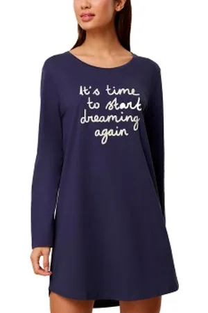 Triumph Long Sleeve Nightdress NDK 03 Marine 36 Dames