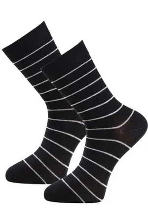Trofé Trofe Bamboo Small Stripe Socks Sokken 2P Zwart Maat 35/38 Dames