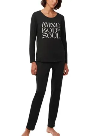 Triumph Long Sleeve Pyjama Set Zwart katoen 36 Dames