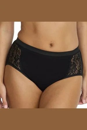 Damella Brief 17860 Midi Zwart katoen Small Dames