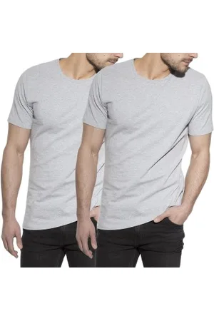 Bread & Boxers Bread and Boxers Crew Necks 2P Grijsgemel. ecologisch katoen Small Heren