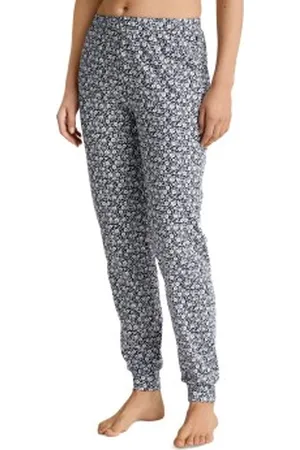 Calida Favourites Lavender Pyjama Pants Marineblauw patroon katoen Large Dames