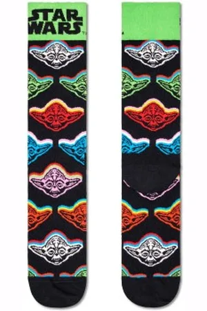 Happy Socks Sokken Star Wars Yoda Sock Zwart patroon katoen Maat 36/40