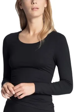 Calida Natural Comfort Top Long Sleeve Zwart katoen Large Dames