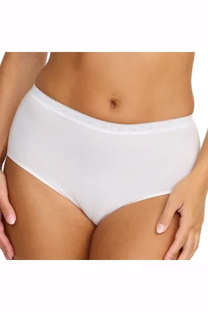 Damella Classic Cotton Midi Brief Wit katoen Small Dames