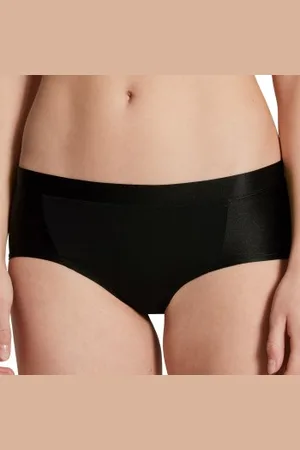 Calida Cate Hipster Panty Zwart katoen Large Dames
