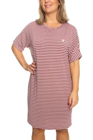 Missya Softness Modal Stripe Big Shirt Oud roze modaal Small Dames