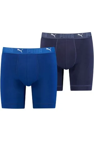 PUMA Herenslips 2P Sport Cotton Long Boxer Blauw katoen Small Heren