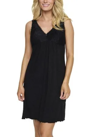 Damella Louise Nightdress Without Sleeves Zwart viscose X-Small Dames