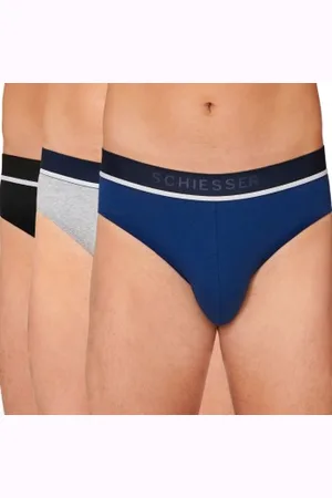 Schiesser Herenslips 3P 95-5 Organic Cotton Rio Brief Blauw/Grijs katoen Medium Heren