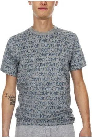 Calvin Klein Compact Flex SS Crew Neck Grijs katoen Small Heren