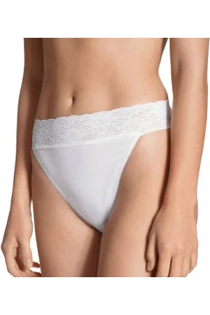 Calida Lycraspitze Tanga 21904 Wit 001 katoen 36-38 Dames