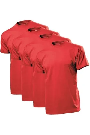 Stedman 4P Comfort Men T-shirt Rood katoen Small Heren