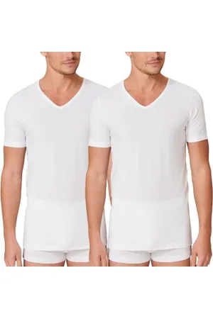 Schiesser 2P 95-5 Organic Cotton V-Neck Wit ecologisch katoen Small Heren