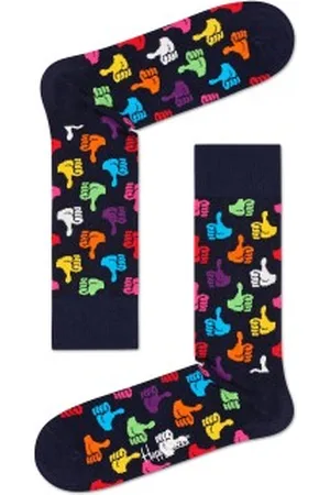 Happy Socks Sokken Thumbs Up Sock Blauw patroon katoen Maat 41/46