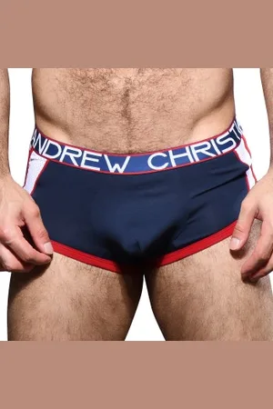 Andrew Christian Herenslips Almost Naked Retro Mesh Boxer Marine katoen Small Heren