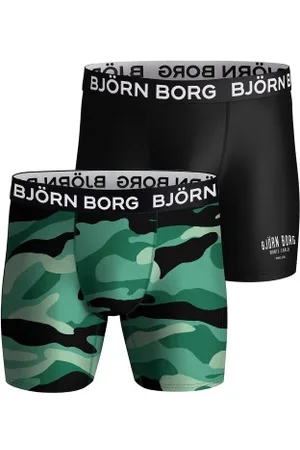 Björn Borg Herenslips 2P Performance Boxer 1727 Zwart/Groen polyester Medium Heren