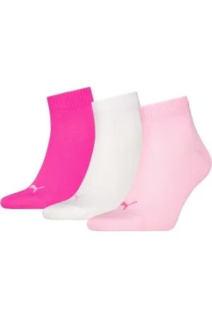 PUMA Sokken 3P Quarter Socks Roze/Wit Maat 35/38