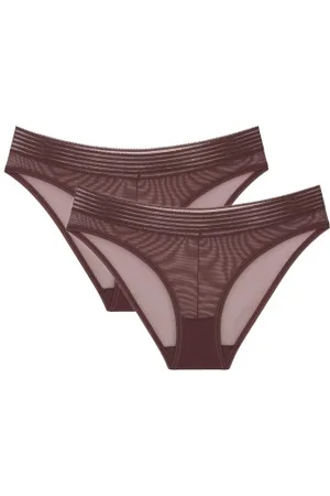 Triumph 2P Tempting Sheer Highleg Tai Donkerbruin polyester X-Small Dames