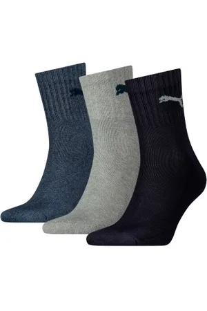 PUMA Sokken 3P Short Crew Unisex Socks Marine/Grijs Strl 35/39