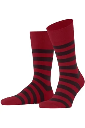 Falke Falke Sokken Sensitive Mappd Line Socks Rood katoen Maat 39/42 Heren