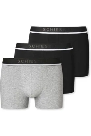 Schiesser Herenslips 3P Organic Cotton Woven Boxer Brief Zwart/Grijs katoen Small Heren