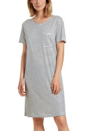 Calida Circular Sleep Nightdress Wit/Marine tencel X-Small Dames