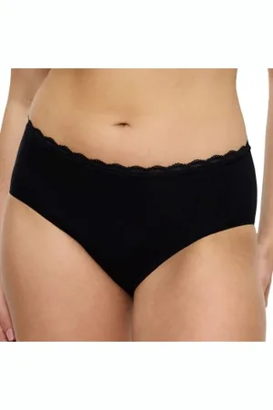 Triumph Feel Of Cotton Midi Brief Zwart katoen 36 Dames