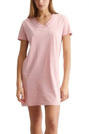 Marc O’ Polo Marc O Polo V-Neck Dress Lichtroze katoen Large Dames