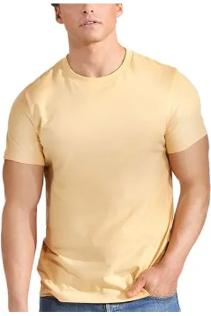 Bread & Boxers Bread and Boxer Cotton Crew Neck Lichtgeel ecologisch katoen X-Small Heren