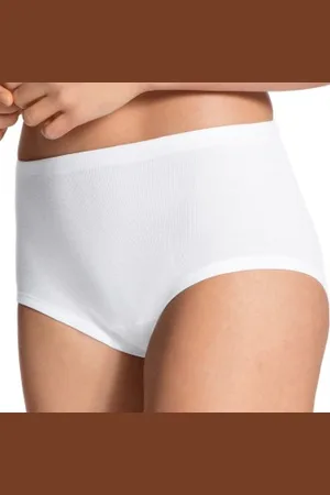 Calida 2P Iconics Midi Brief Wit katoen 38 Dames