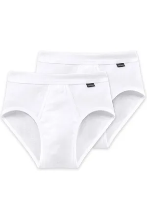 Schiesser Herenslips 2P Essentials Fine Rib Sports Briefs Wit katoen Medium Heren
