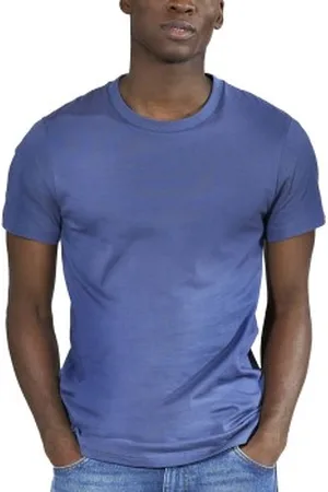 Bread & Boxers Bread and Boxer Cotton Crew Neck Denimblauw ecologisch katoen Small Heren