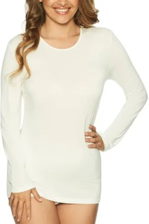 Lady Avenue Bamboo Long Sleeve Shirt Ivoor Bamboe Small Dames