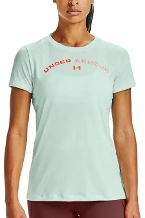Under Armour Tech Twist Print T-shirt Mintgroen polyester Medium Dames
