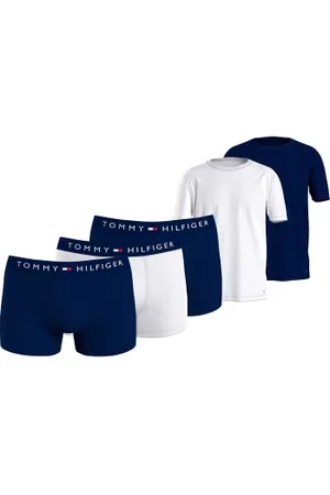 Tommy Hilfiger Herenslips 5P Trunk And Tee Giftbox Wit/Marine katoen Small Heren