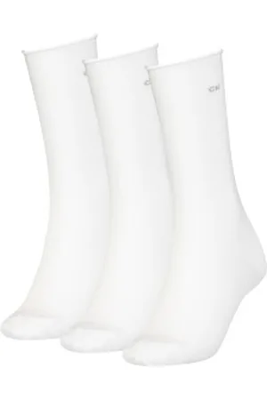 Calvin Klein Calvin Klein Sokken 3P Emma Roll Top Crew Socks Wit Strl 37/41 Dames