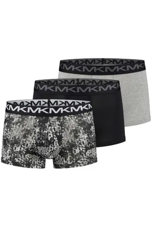 Michael Kors Herenslips 3P Stretch Factor Trunks Grijs/Zwart katoen Small Heren