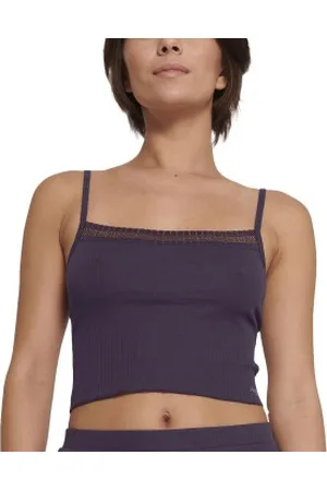 Sloggi GO Ribbed Crop Top Donkerpaars katoen X-Small Dames