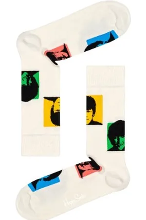 Happy Socks Sokken 3P Beatles Silhouettes Sock Wit katoen Maat 36/40