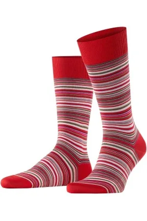Falke Falke Sokken Microblock Socks Rood patroon katoen Maat 39/40 Heren