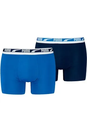 PUMA Herenslips 2P Men Multi Logo Boxer Marine/Blauw katoen Small Heren
