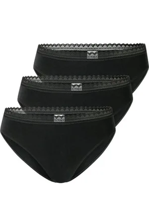 Schiesser 3P Modern Lace Rio Briefs Zwart katoen 36 Dames