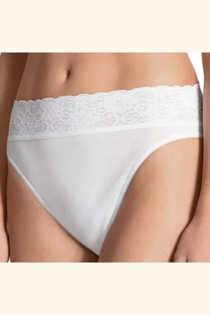 Calida 2P Lycraspitze Panty Wit katoen Small Dames